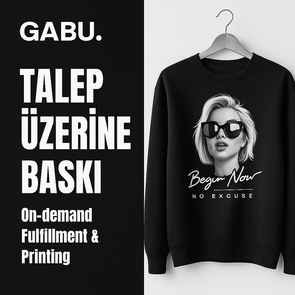 GABU.® Özel Baskı Premium Unisex Regular Ekru Sweatshirt